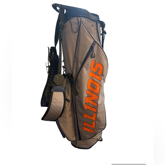 NEW CALLWAY GOLF / University of Illinois HyperLite Stand Bag Grey Navy Orange - Picture 4 of 13